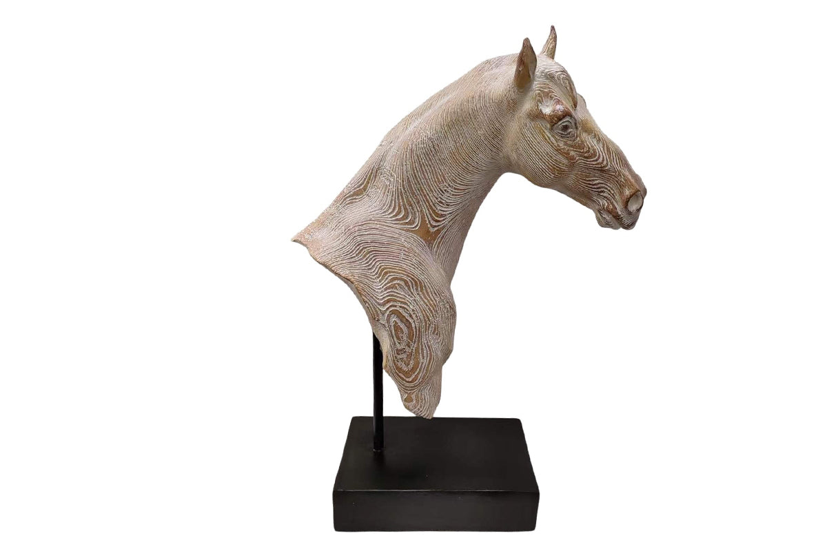 Sculpture cheval effet bois