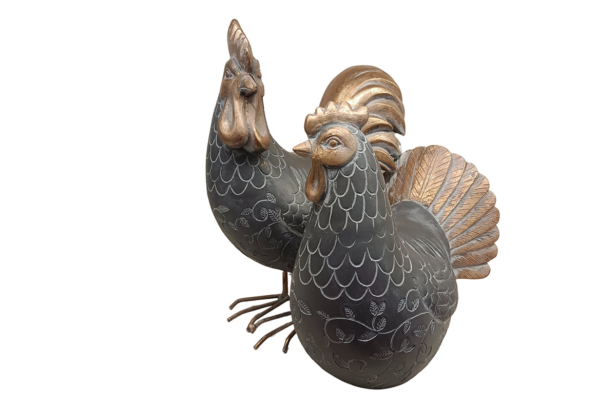 Statuette poule et coq