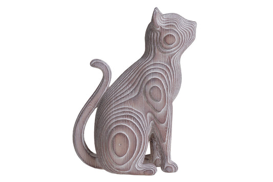 Chat assis effet sculpté