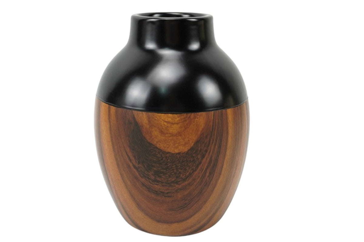 Vase MM imitation bois et noir BOHO