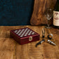 Coffret vin 4pcs et échiquier