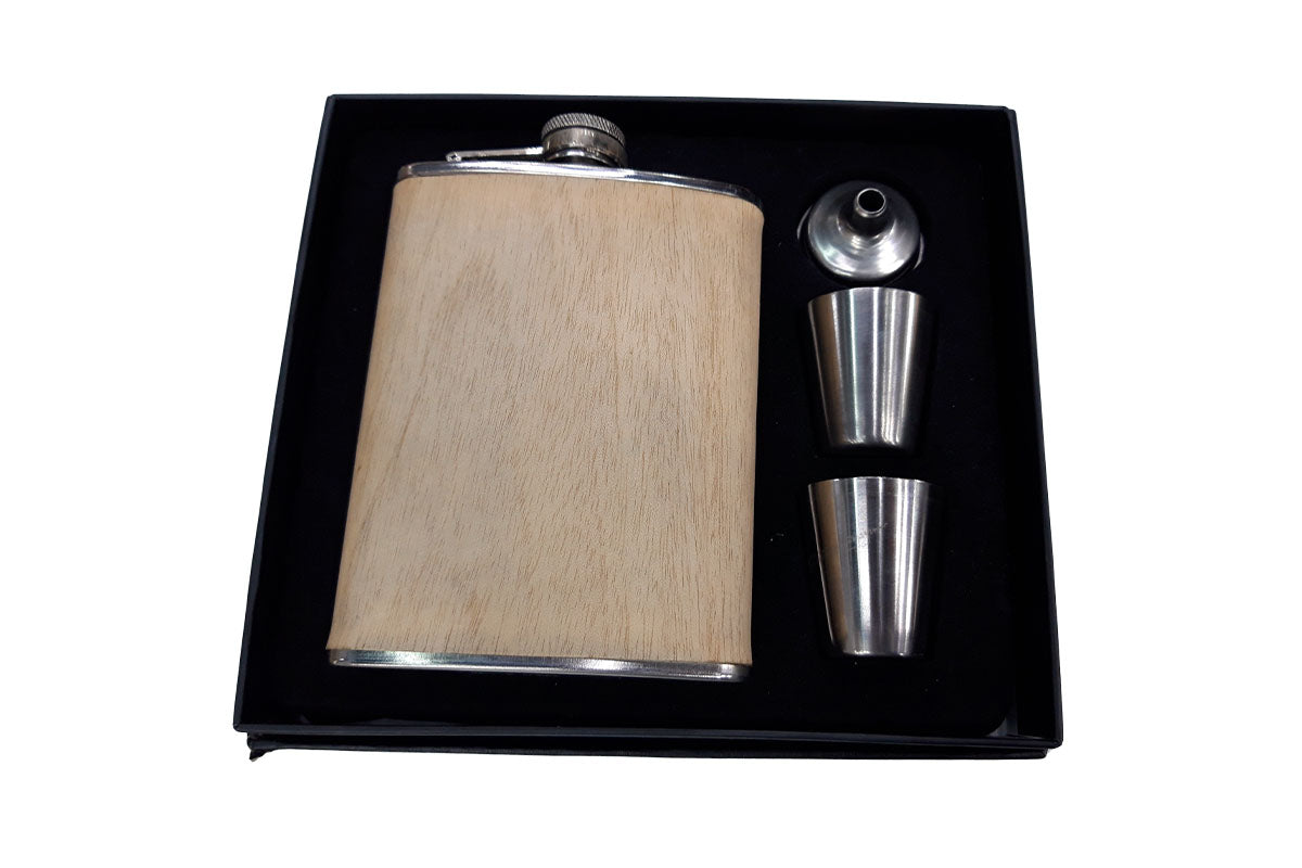 Coffret Flasque effet bois