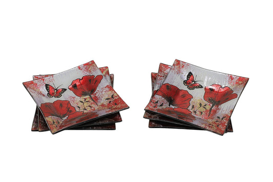 Coupelle Carrée Papillon et Coquelicot