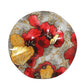 Plat Rond Iris Rouge/Doré
