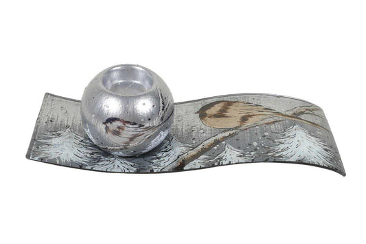 Bougeoir sur plat Moineau d'Hiver