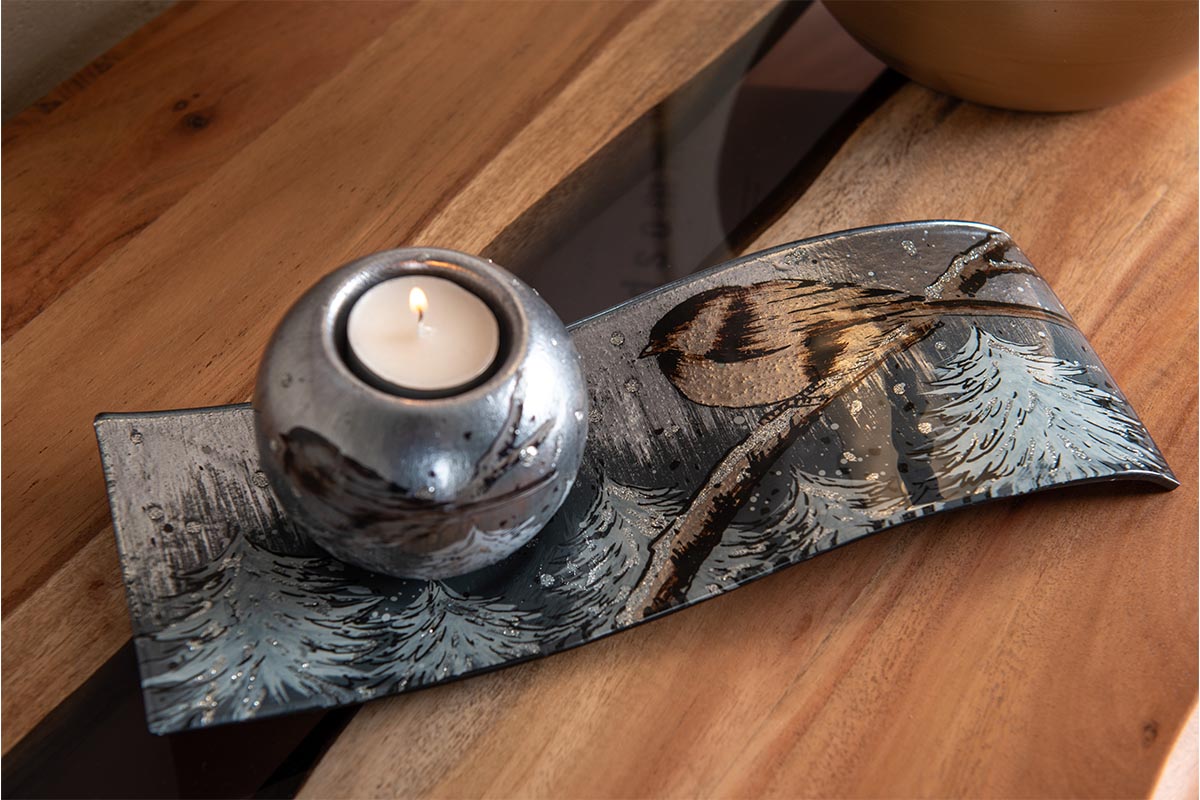 Bougeoir sur plat Moineau d'Hiver