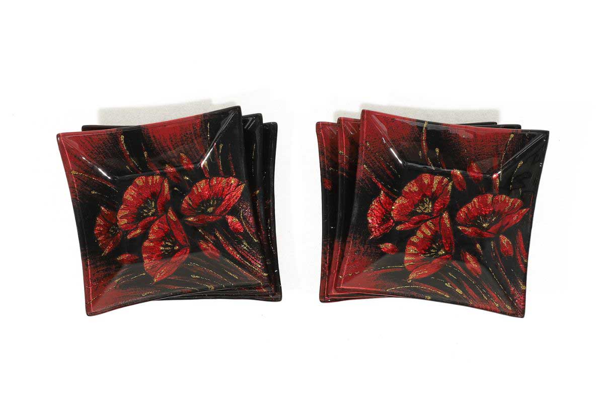 Coupelle Carrée Coquelicots Festifs