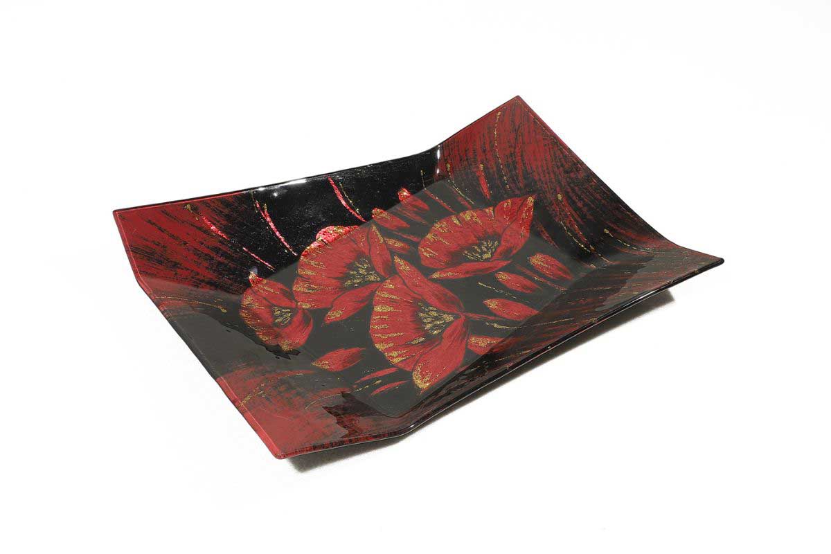 Plat Rectangulaire Coquelicots Festifs