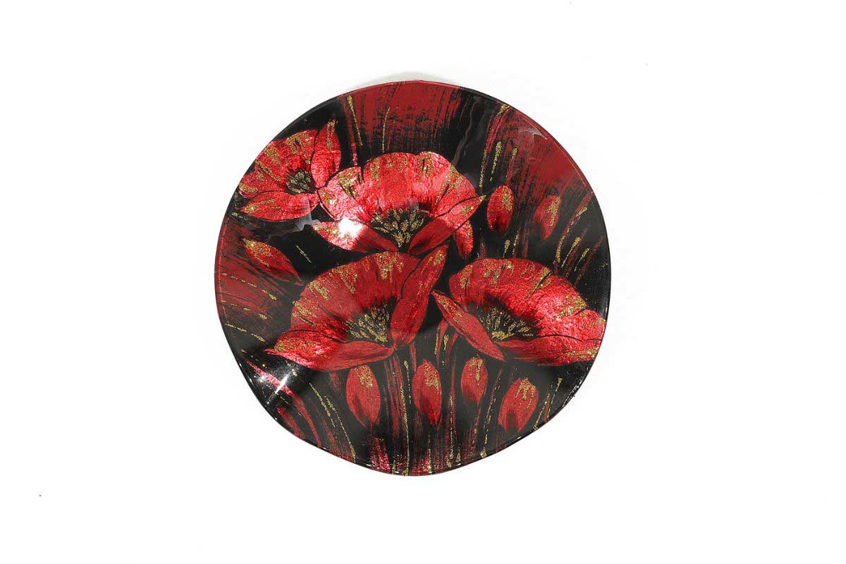 Plat Rond Coquelicots Festifs