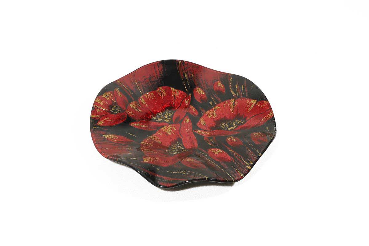 Plat Rond Coquelicots Festifs