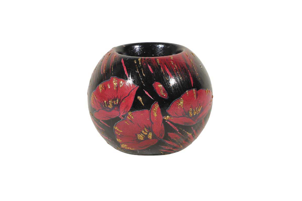 Bougeoir Rond Coquelicots Festifs