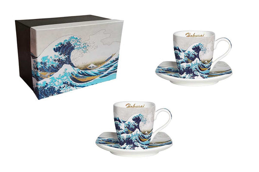 Coffret 2 tasses 130mL "La Vague " de Hokusai