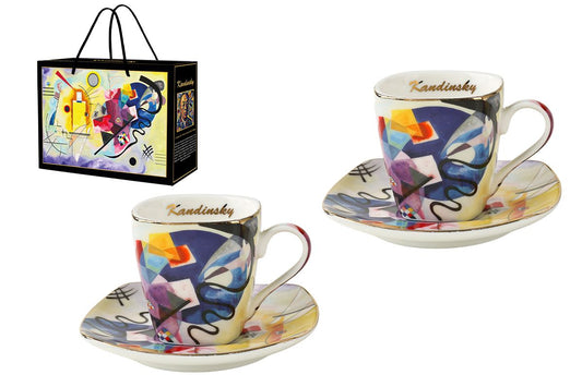 Coffret 2 tasses expresso "Jaune-Rouge-Bleu" de Kandinsky