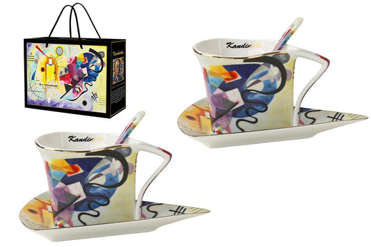 Coffret 2 tasses triangles "Jaune-Rouge-Bleu" de Kandinsky