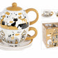Ensemble tasse et théière chat