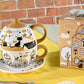 Ensemble tasse et théière chat