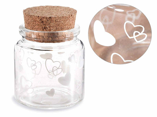 Pot en verre Coeur blanc