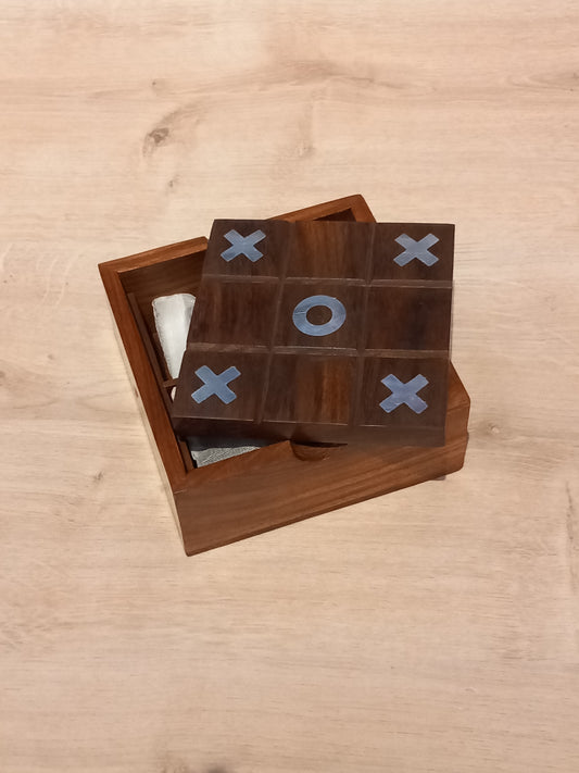 Coffret en bois Morpion/Solitaire