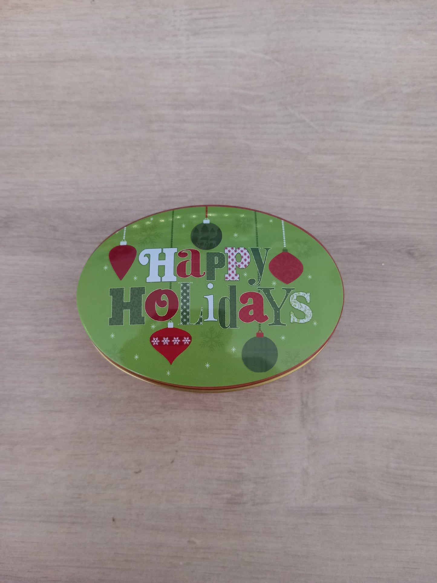 Boîte Métal Ovale Thème Noël