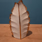 Vase Feuille Blanc/Or