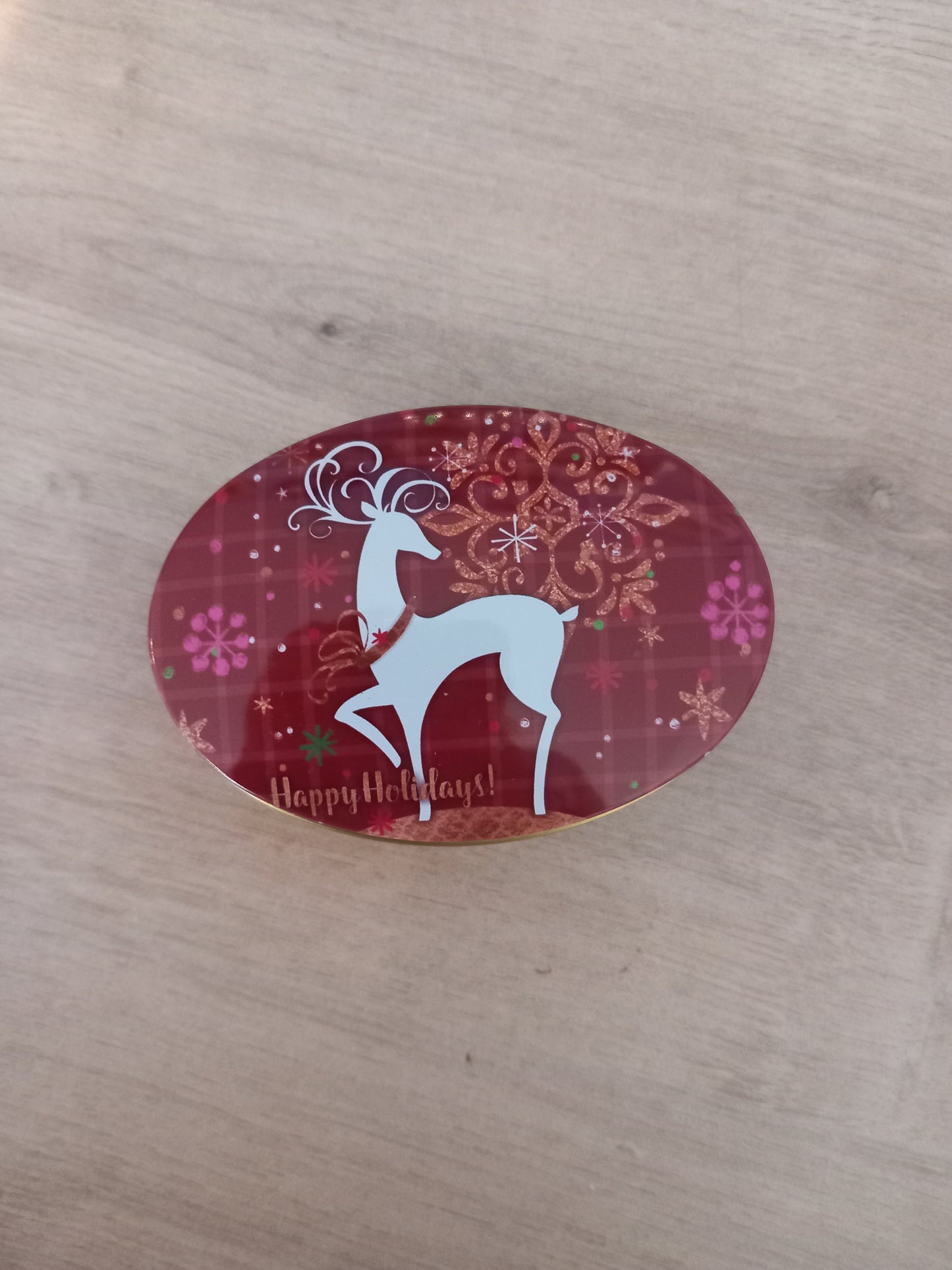 Boîte Métal Ovale Thème Noël