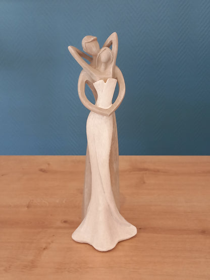 Statuettes Couple Gris/Blanc