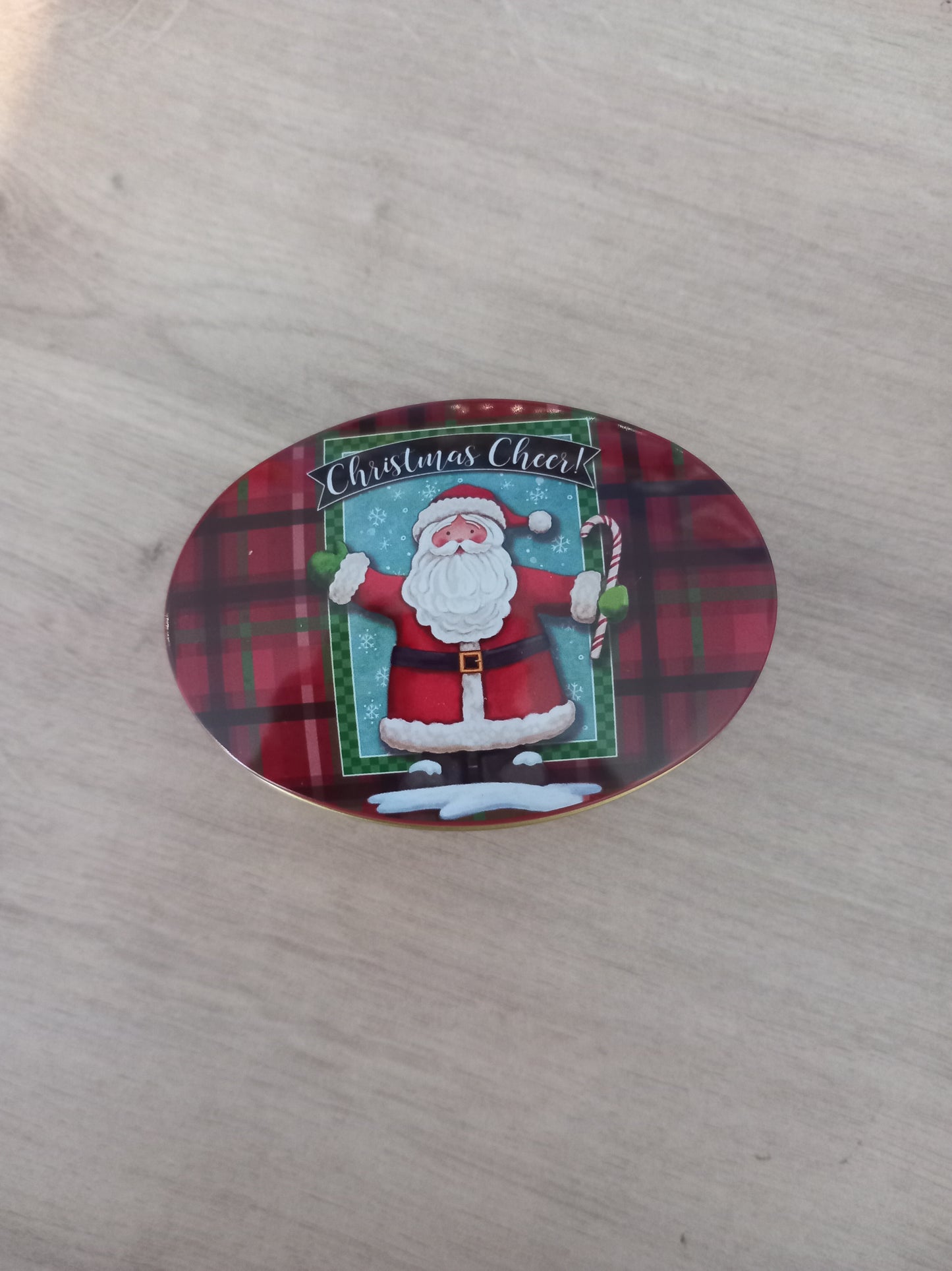 Boîte Métal Ovale Thème Noël