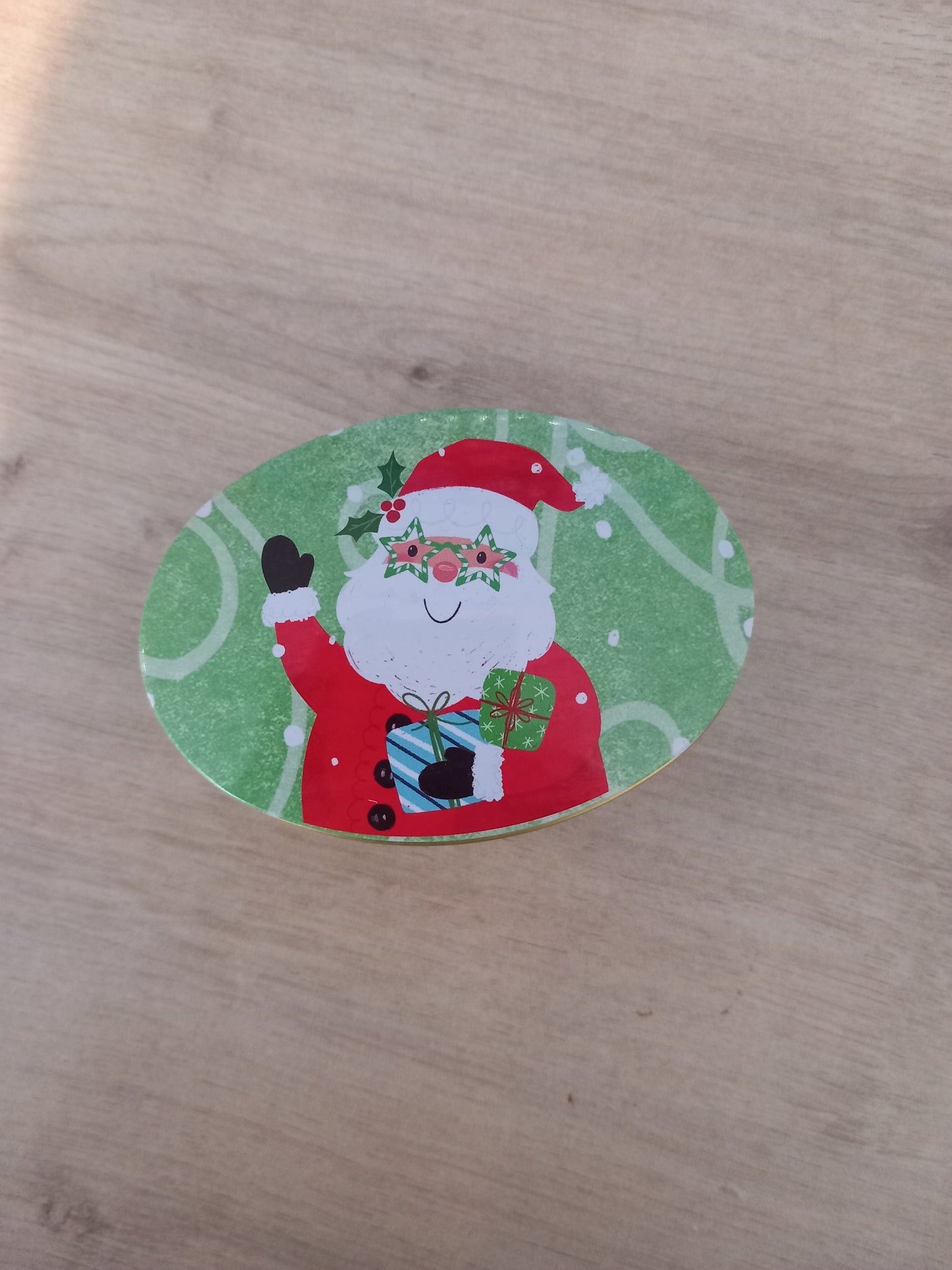 Boîte Métal Ovale Thème Noël