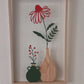 Cadre 2 Vases Vert/Rose