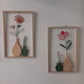 Cadre 2 Vases Vert/Rose