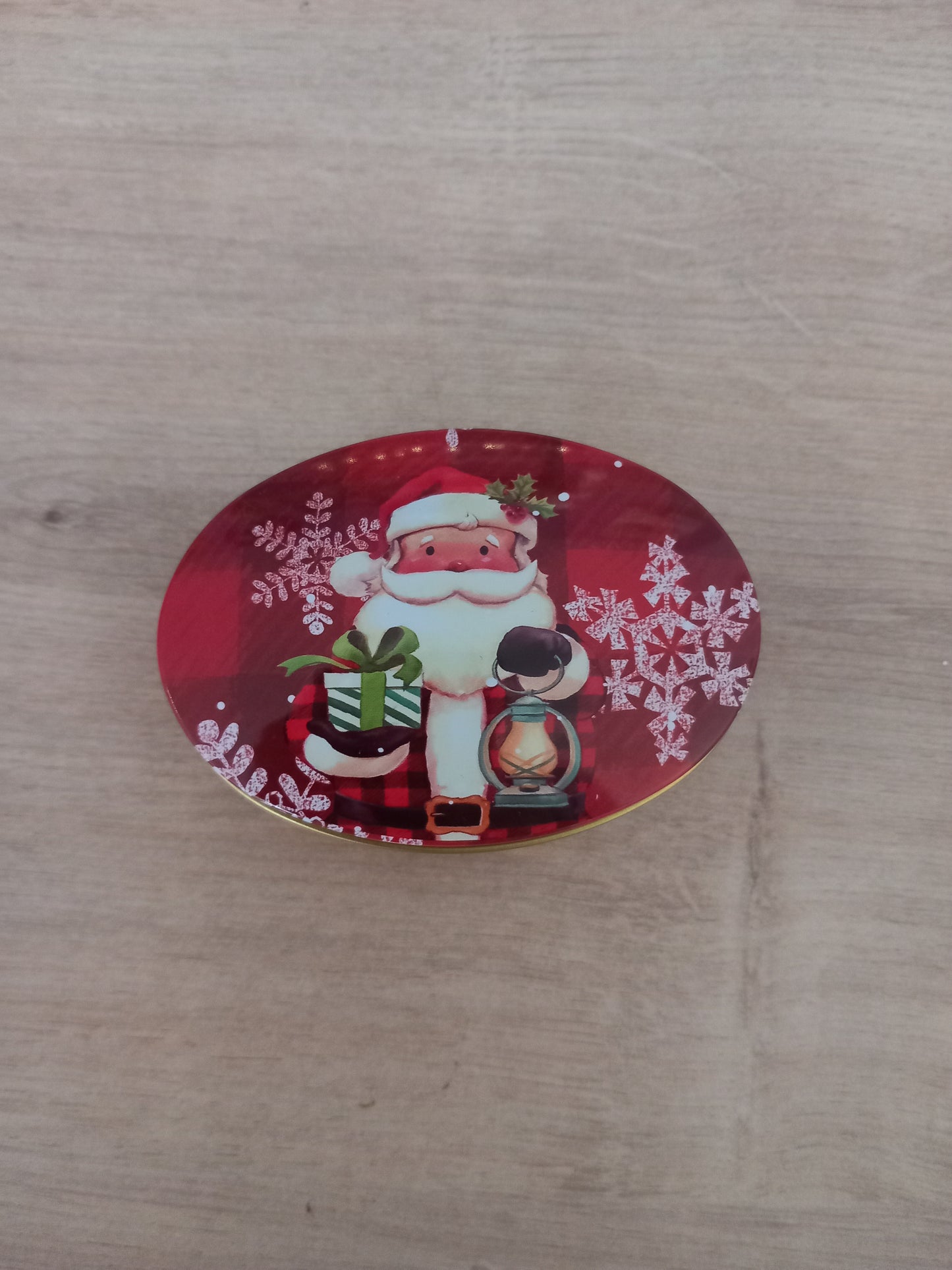 Boîte Métal Ovale Thème Noël