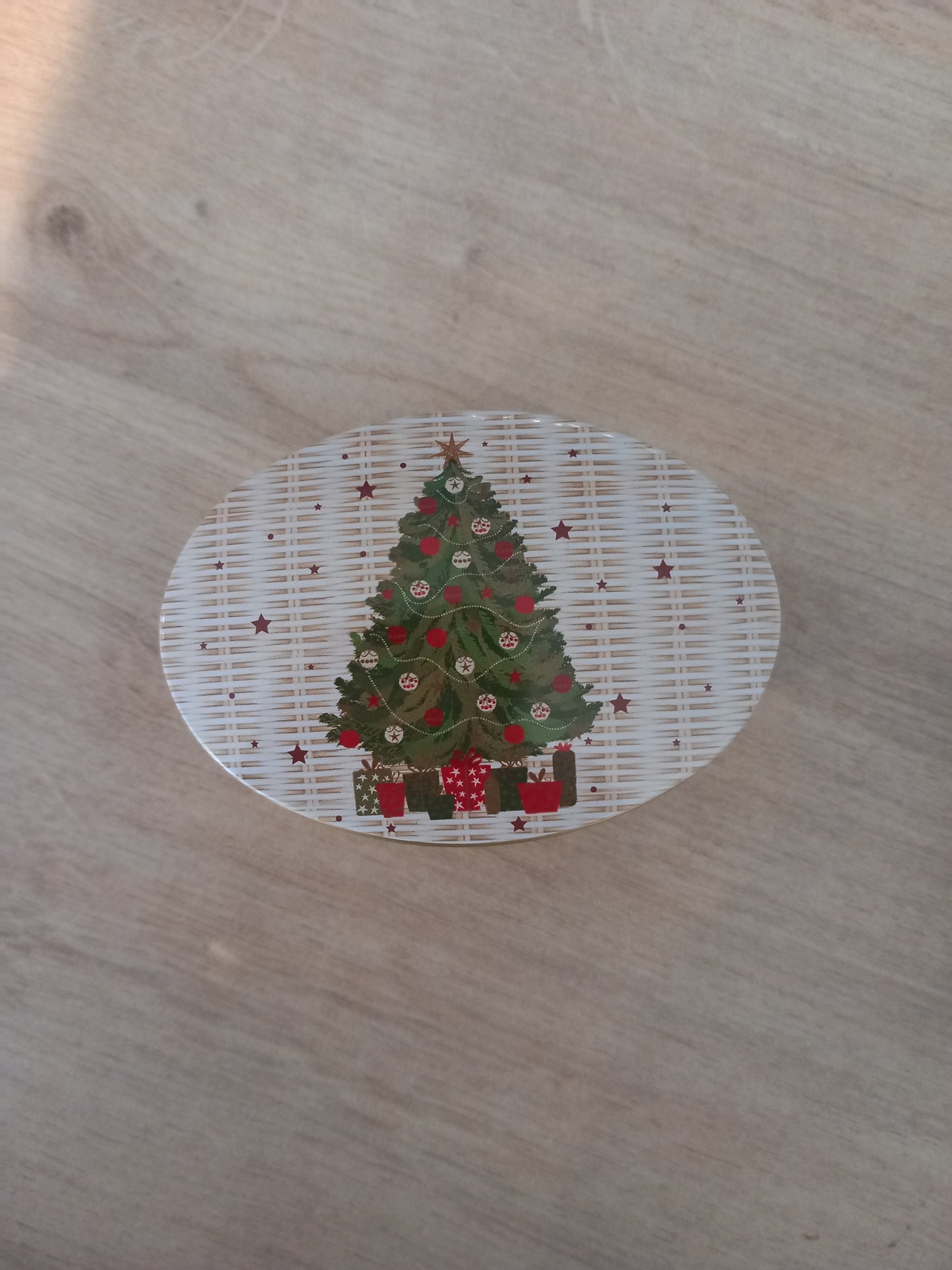 Boîte Métal Ovale Thème Noël