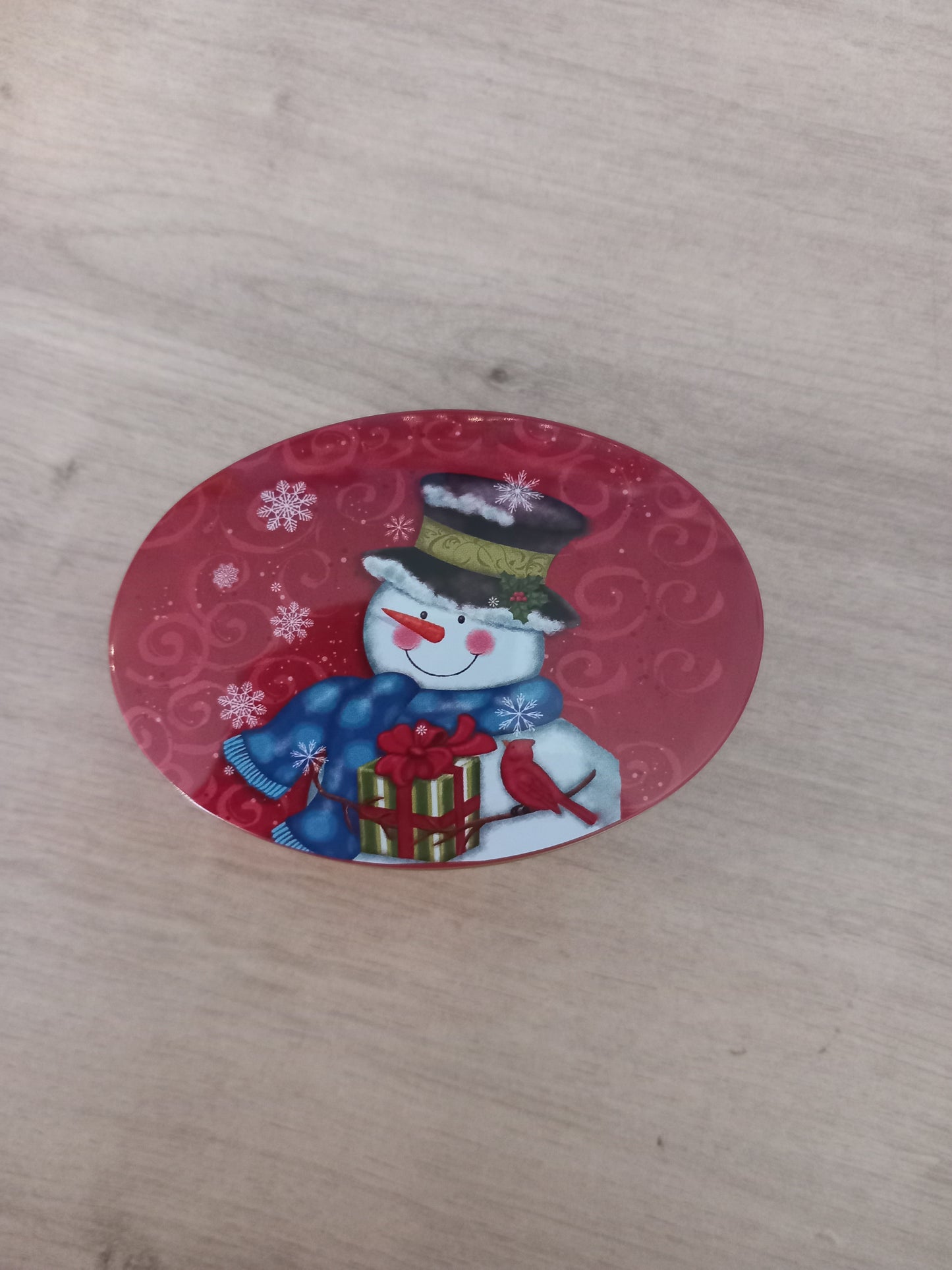 Boîte Métal Ovale Thème Noël