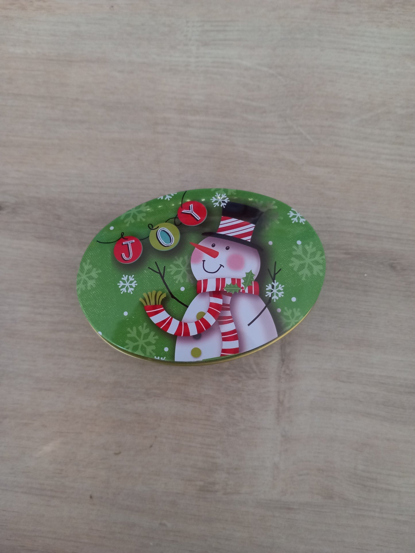 Boîte Métal Ovale Thème Noël