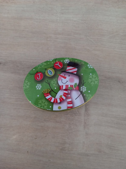 Boîte Métal Ovale Thème Noël