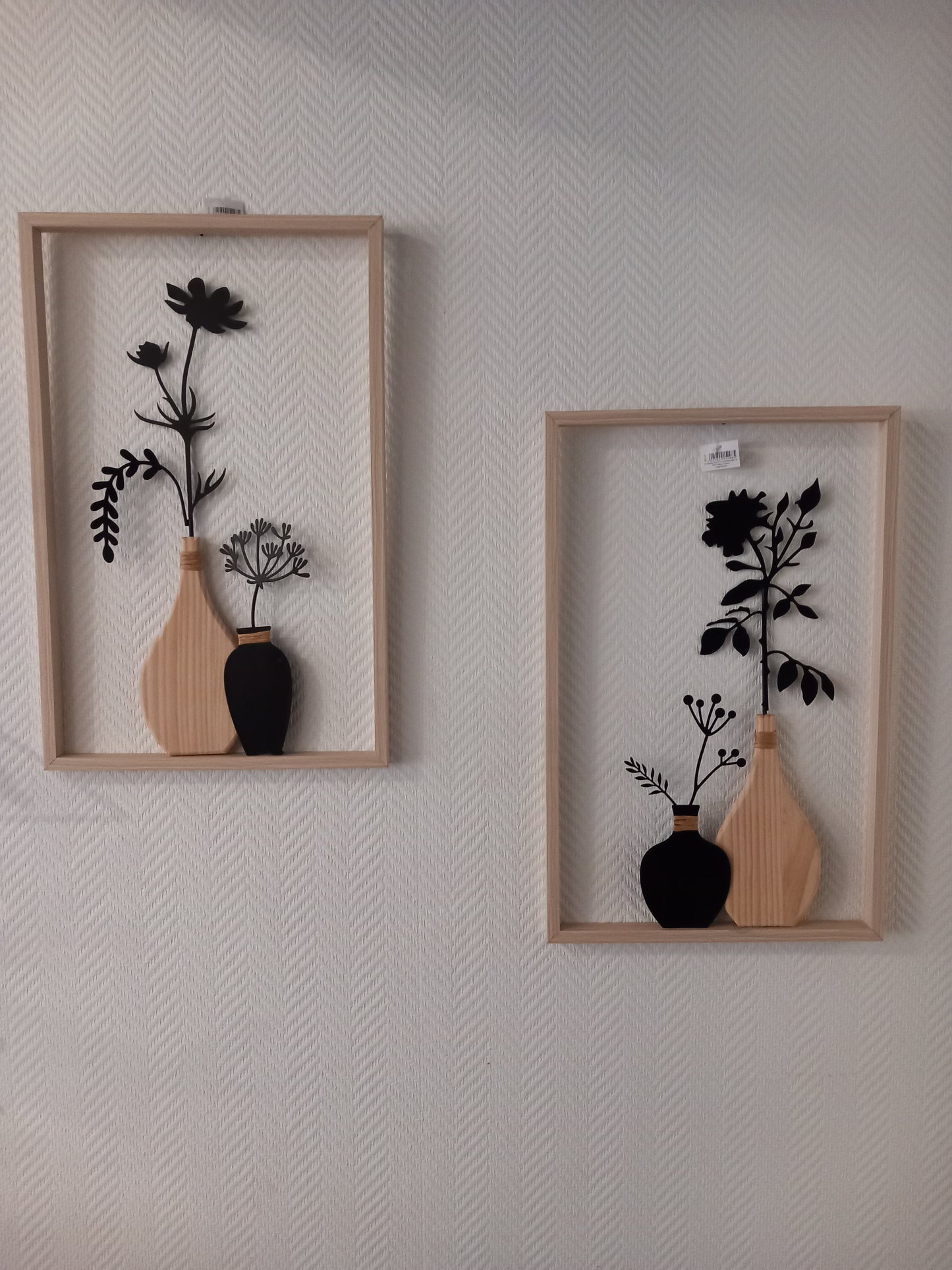 Cadre 2 Vases Noir&Blanc