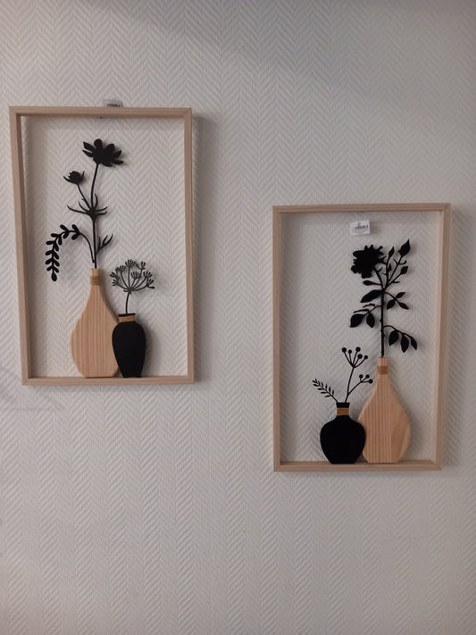 Cadre 2 Vases Noir&Blanc