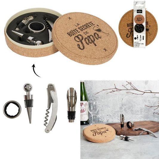 Coffret à vin 4 pièces Papa