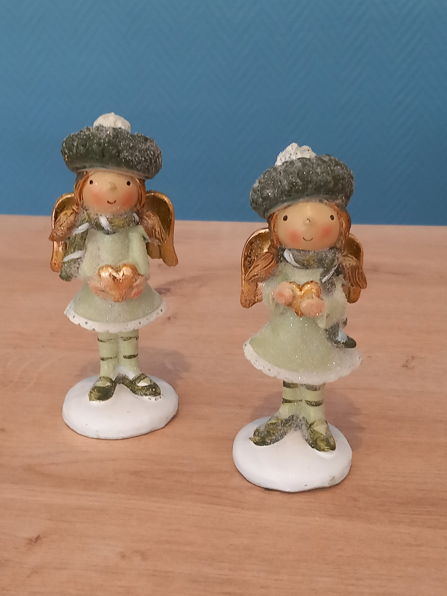 Petite fille ange vert/or