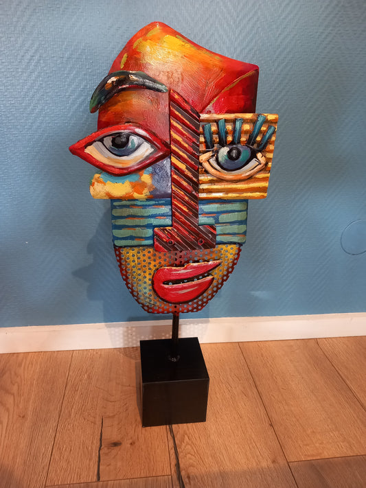Sculpture Métal Visage