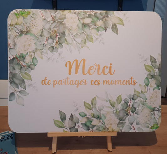 Plaque "Merci de partager ces moments"