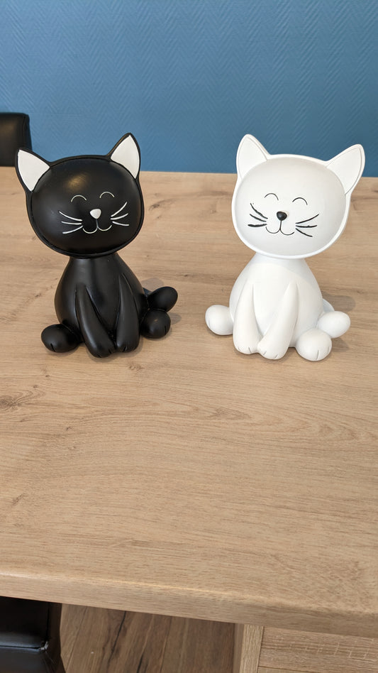 Tirelire chat blanc/noir